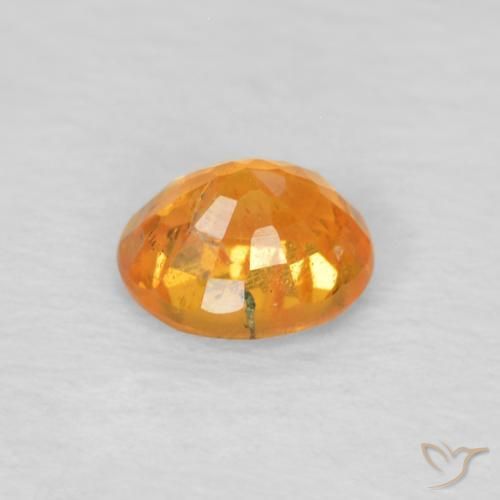 Spessartite Garnet Gemstone in 4.6 x 3.8 mm Size for Sale, Spessartite Garnet Stone in Medium Orange Color