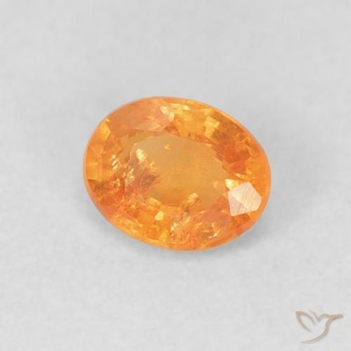 0.53 ct Orange Spessartite Garnet Stone, Natural Spessartite Garnet in Oval Facet Shape for Sale
