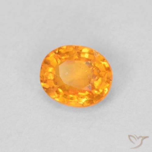 0.43 ct Orange Spessartite Garnet Stone, Natural Spessartite Garnet in Oval Facet Shape for Sale
