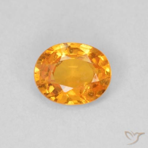 0.48 ct Orange Spessartite Garnet Gemstone, Spessartite Garnet Gem in Oval Facet Shape for Sale.