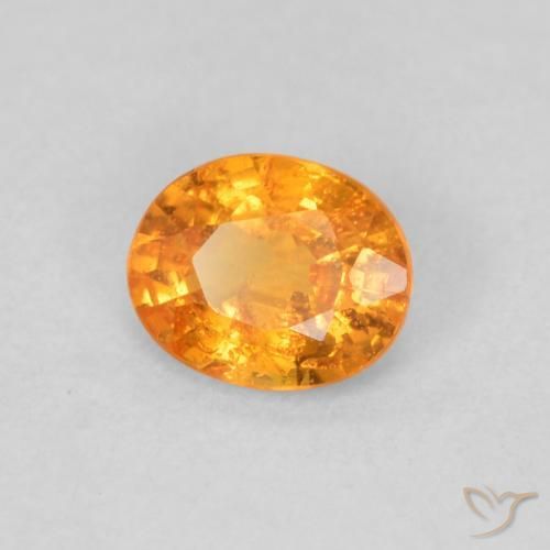 0.49 ct Orange Spessartite Garnet Stone, Natural Spessartite Garnet in Oval Facet Shape for Sale