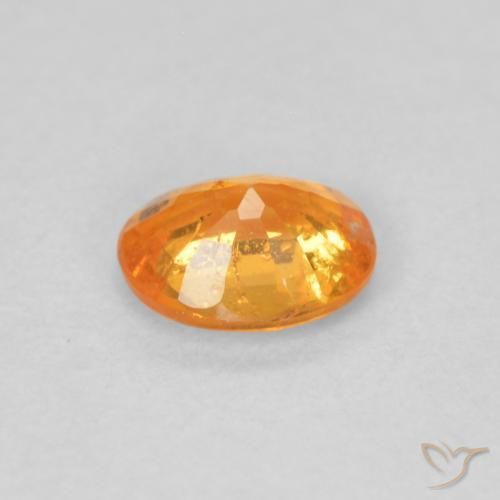 Spessartite Garnet Gemstone in 5.1 x 4.2 mm Size for Sale, Spessartite Garnet Stone in Honey Orange Color
