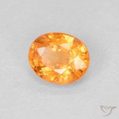 0.54 ct Orange Spessartite Garnet Stone, Natural Spessartite Garnet in Oval Facet Shape for Sale