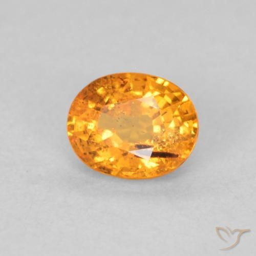 0.55 ct Orange Spessartite Garnet Stone, Natural Spessartite Garnet in Oval Facet Shape for Sale