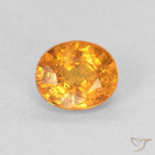 0.59ct Natural Medium Orange Spessartite Garnet, Oval, VS