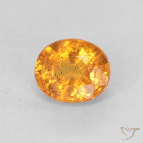 0.59 ct Orange Spessartite Garnet Stone, Natural Spessartite Garnet in Oval Facet Shape for Sale
