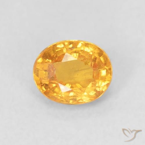 0.57ct Natural Medium Orange Spessartite Garnet, Oval, VS
