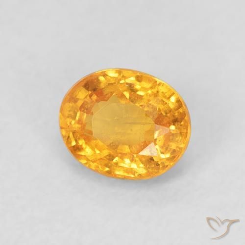 0.57 ct Golden Spessartite Garnet Stone, Natural Spessartite Garnet in Oval Facet Shape for Sale