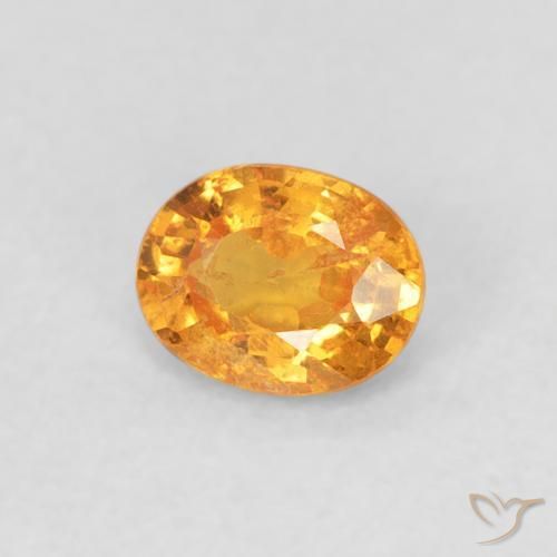 0.43 ct Golden Spessartite Garnet Stone, Natural Spessartite Garnet in Oval Facet Shape for Sale