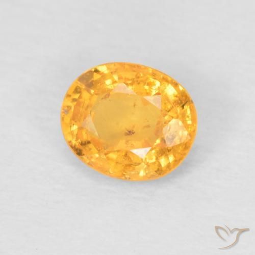 0.52 ct Golden Spessartite Garnet Stone, Natural Spessartite Garnet in Oval Facet Shape for Sale