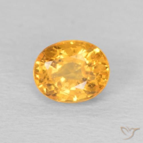 0.58 ct Golden Spessartite Garnet Stone, Natural Spessartite Garnet in Oval Facet Shape for Sale