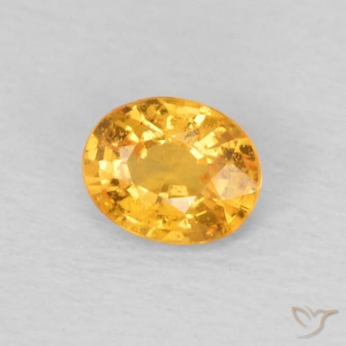 0.43 ct Golden Spessartite Garnet Stone, Natural Spessartite Garnet in Oval Facet Shape for Sale