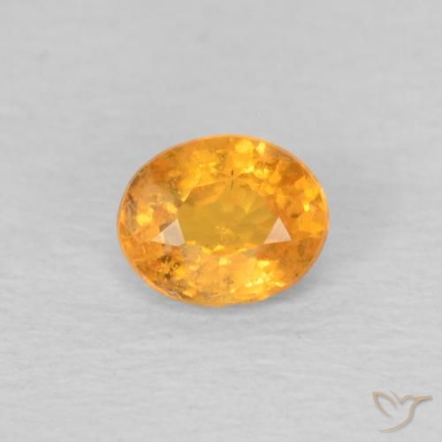 0.36ct Natural Medium Orange Spessartite Garnet, Oval, VS-SI