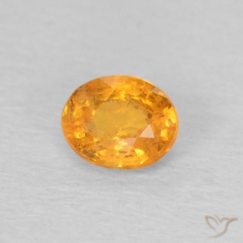 0.36 ct Golden Spessartite Garnet Stone, Natural Spessartite Garnet in Oval Facet Shape for Sale