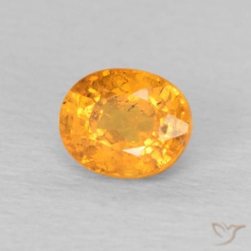 0.64 ct Orange Spessartite Garnet Stone, Natural Spessartite Garnet in Oval Facet Shape for Sale