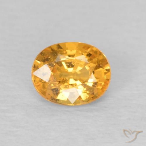 0.49ct Natural Medium Light-Orange Spessartite Garnet, Oval, VS