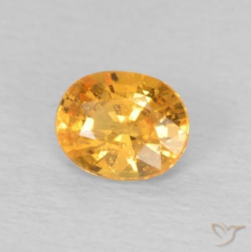 0.49 ct Orange Spessartite Garnet Stone, Natural Spessartite Garnet in Oval Facet Shape for Sale