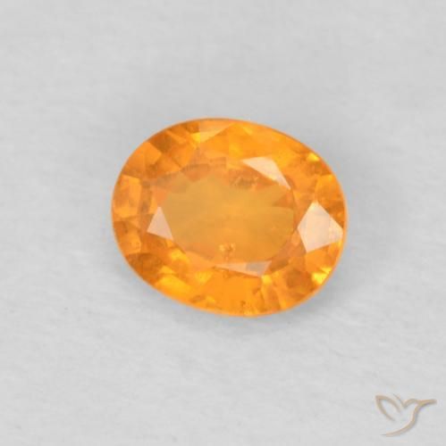 0.48 ct Orange Spessartite Garnet Stone, Natural Spessartite Garnet in Oval Facet Shape for Sale