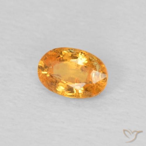 0.33 ct Orange Spessartite Garnet Stone, Natural Spessartite Garnet in Oval Facet Shape for Sale