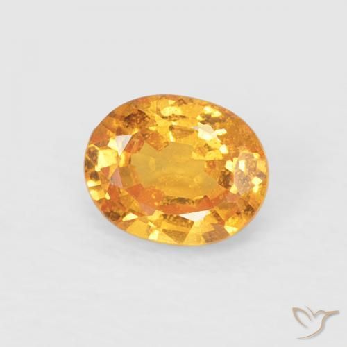 0.47 ct Golden Spessartite Garnet Stone, Natural Spessartite Garnet in Oval Facet Shape for Sale