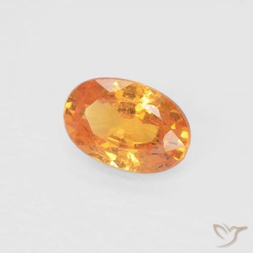 0.37 ct Orange Spessartite Garnet Stone, Natural Spessartite Garnet in Oval Facet Shape for Sale