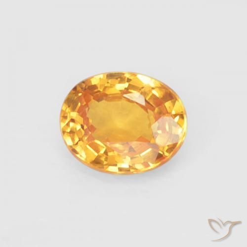 0.45 ct Golden Spessartite Garnet Stone, Natural Spessartite Garnet in Oval Facet Shape for Sale