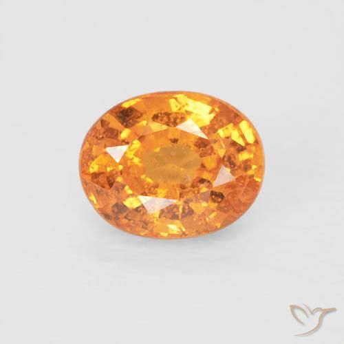 0.58ct Natural Medium Orange Spessartite Garnet, Oval, VS