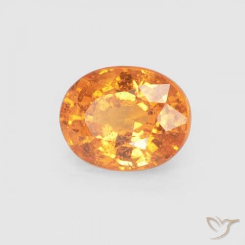 0.58 ct Orange Spessartite Garnet Stone, Natural Spessartite Garnet in Oval Facet Shape for Sale