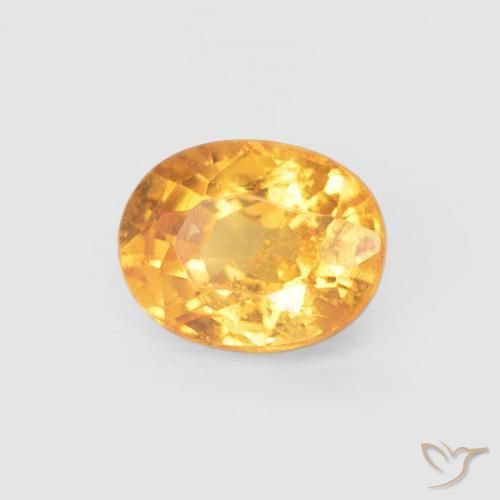 0.54 ct Golden Spessartite Garnet Stone, Natural Spessartite Garnet in Oval Facet Shape for Sale