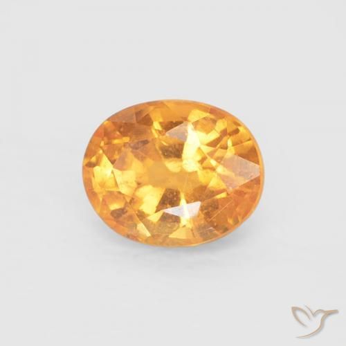 0.50 ct Golden Spessartite Garnet Stone, Natural Spessartite Garnet in Oval Facet Shape for Sale