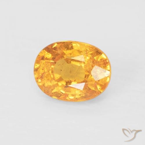 0.54 ct Golden Spessartite Garnet Stone, Natural Spessartite Garnet in Oval Facet Shape for Sale