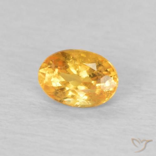 0.22 ct Golden Spessartite Garnet Stone, Natural Spessartite Garnet in Oval Facet Shape for Sale