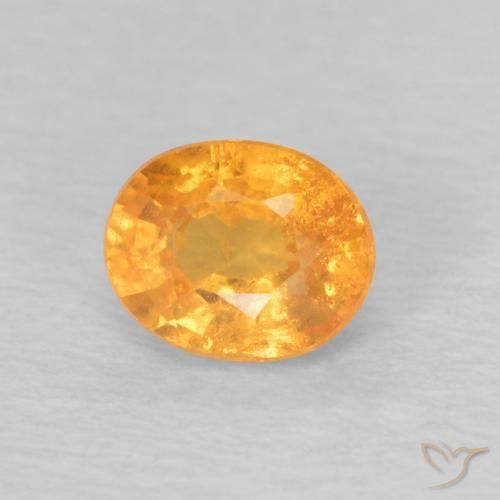 0.62 ct Orange Spessartite Garnet Stone, Natural Spessartite Garnet in Oval Facet Shape for Sale