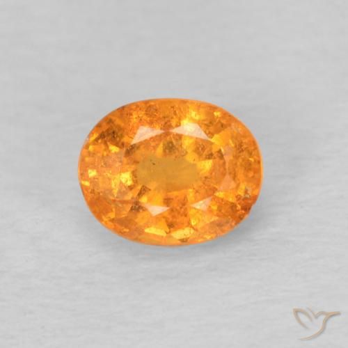0.58ct Natural Bright Orange Spessartite Garnet, Oval, VS-SI