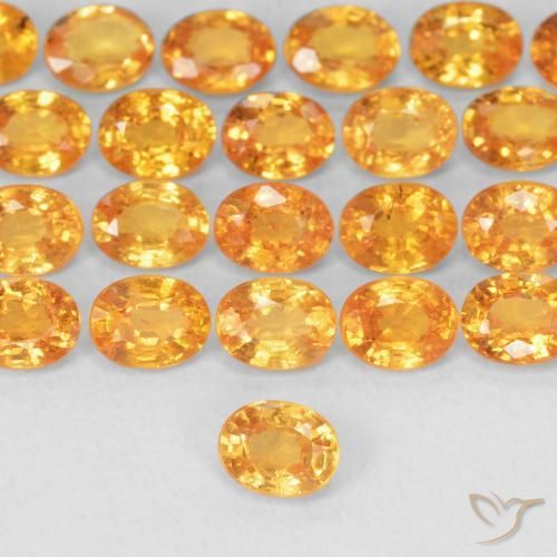 5.42 ctw Orange Spessartite Garnet Stones, Natural Spessartite Garnet in Oval Facet Shape for Sale