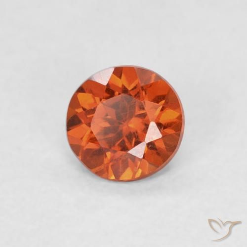0.39 ct Orange Spessartite Garnet Stone, Natural Spessartite Garnet in Round Facet Shape for Sale