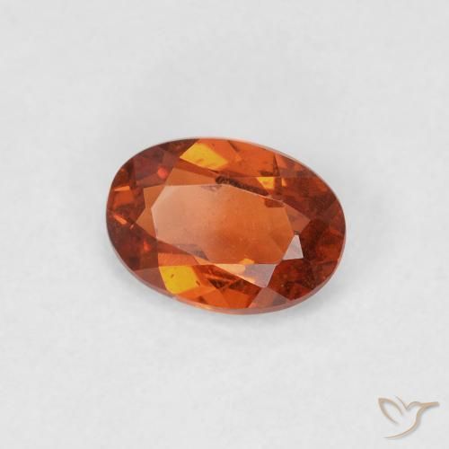 0.66 ct Orange Spessartite Garnet Stone, Natural Spessartite Garnet in Oval Facet Shape for Sale