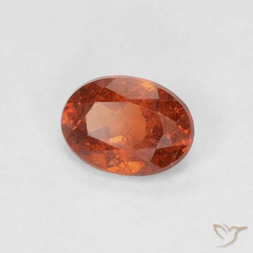0.64 ct Orange Spessartite Garnet Stone, Natural Spessartite Garnet in Oval Facet Shape for Sale