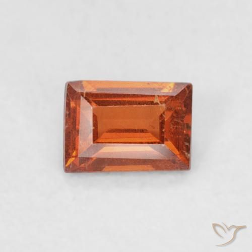 0.30ct Natural Reddish Orange Spessartite Garnet, Baguette, SI