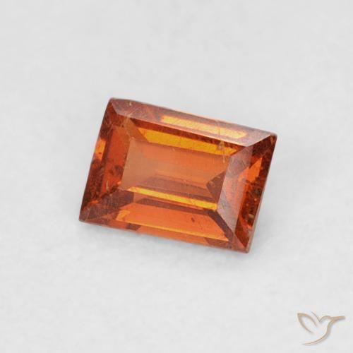 0.30 ct Orange Spessartite Garnet Stone, Natural Spessartite Garnet in Baguette Facet Shape for Sale