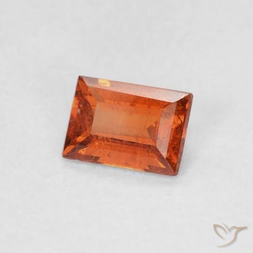 0.56 ct Orange Spessartite Garnet Stone, Natural Spessartite Garnet in Baguette Facet Shape for Sale