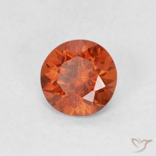 0.48 ct Orange Spessartite Garnet Stone, Natural Spessartite Garnet in Round Facet Shape for Sale