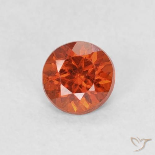 0.33ct Natural Medium Orange Spessartite Garnet, Round, SI