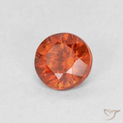 0.33 ct Orange Spessartite Garnet Stone, Natural Spessartite Garnet in Round Facet Shape for Sale
