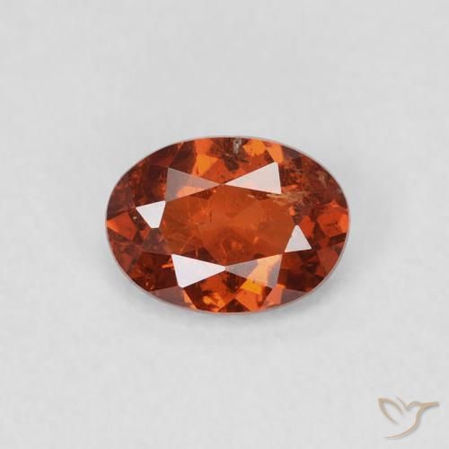 0.70 ct Orange Spessartite Garnet Gemstone, Spessartite Garnet Gem in Oval Facet Shape for Sale.