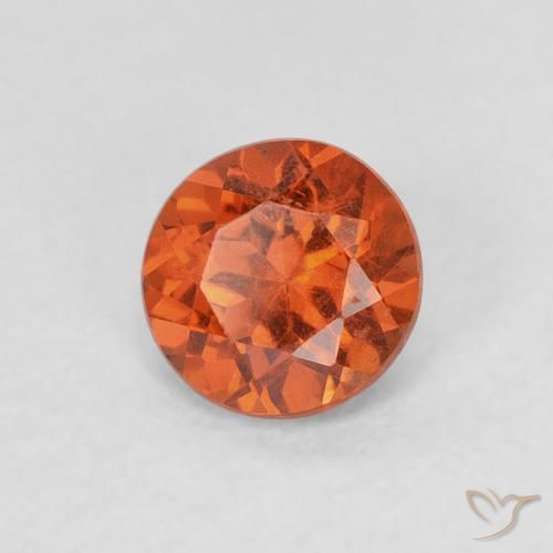 0.65 ct Orange Spessartite Garnet Stone, Natural Spessartite Garnet in Round Facet Shape for Sale