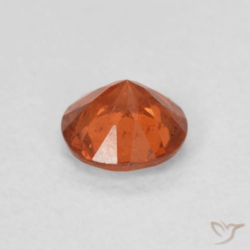 Spessartite Garnet Gemstone in 4.3 mm Size for Sale, Spessartite Garnet Stone in Amber Orange Color