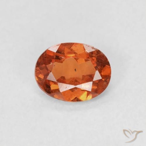 0.39 ct Orange Spessartite Garnet Gemstone, Spessartite Garnet Gem in Oval Facet Shape for Sale.