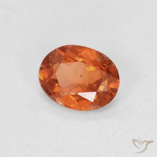 0.39 ct Orange Spessartite Garnet Stone, Natural Spessartite Garnet in Oval Facet Shape for Sale