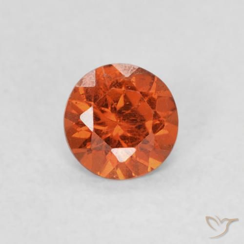 0.34 ct Orange Spessartite Garnet Stone, Natural Spessartite Garnet in Round Facet Shape for Sale